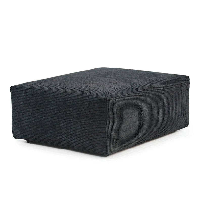 141.73  Corduroy Large Reversible Modular Sectional Sofa L-Shape Couch with Otoman and Pillow