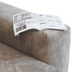 141.73  Corduroy Large Reversible Modular Sectional Sofa L-Shape Couch with Otoman and Pillow