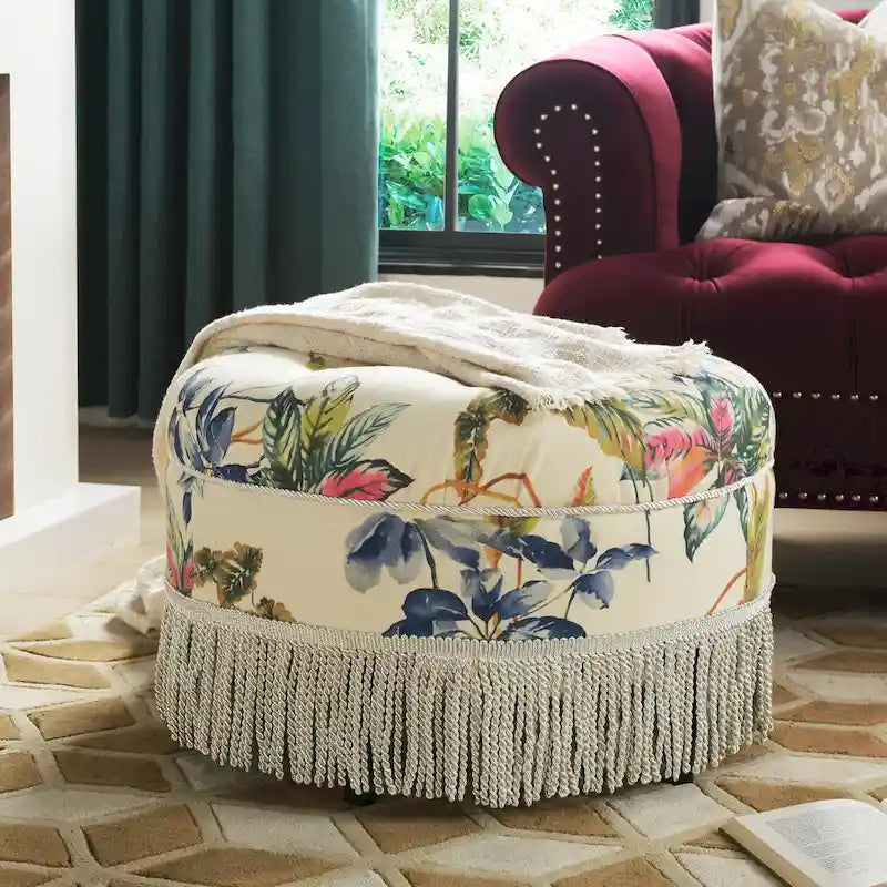 Yolanda 24 Upholstered Round Accent Ottoman