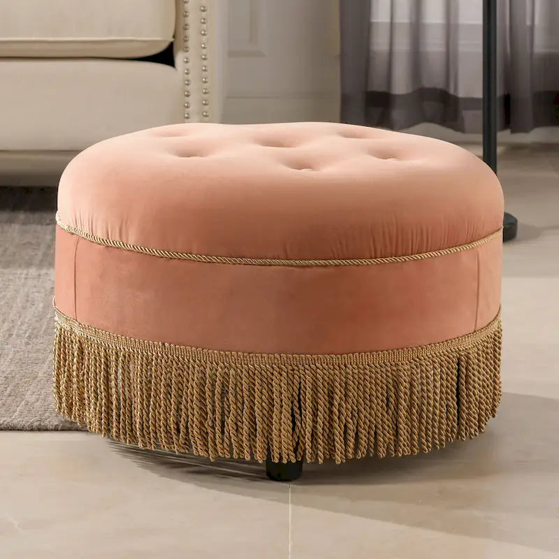 Yolanda 24 Upholstered Round Accent Ottoman