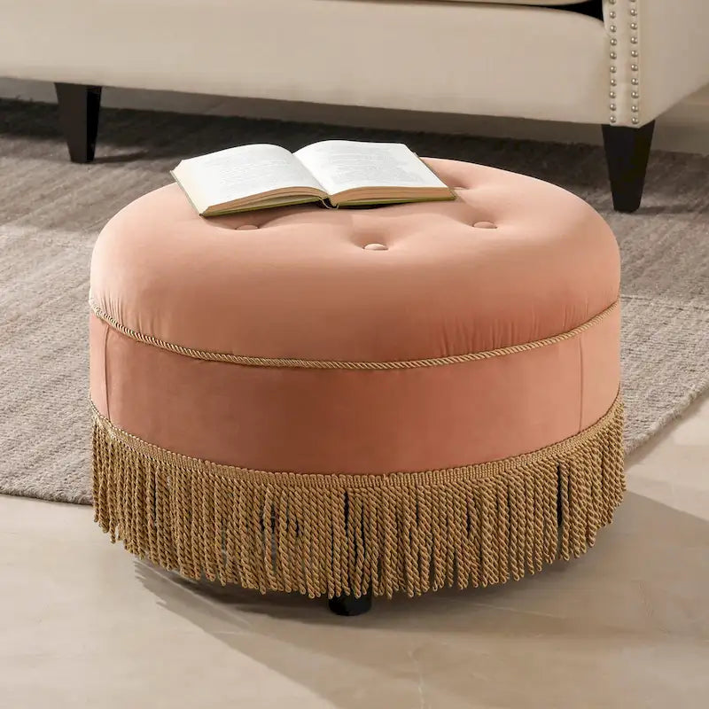 Yolanda 24 Upholstered Round Accent Ottoman