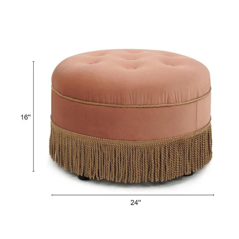 Yolanda 24 Upholstered Round Accent Ottoman