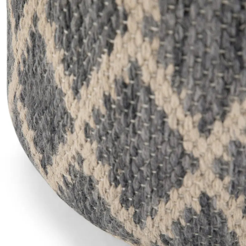 WYNDENHALL Nesbitt Boho Round Pouf, Natural Woven Braided Jute