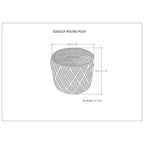 WYNDENHALL Nesbitt Boho Round Pouf, Natural Woven Braided Jute