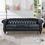 Comfortable 3-Seater Sofa with Fashion Striped Seat Cushion