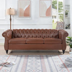 Comfortable 3-Seater Sofa with Fashion Striped Seat Cushion