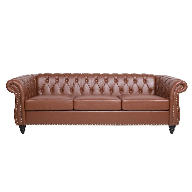 Comfortable 3-Seater Sofa with Fashion Striped Seat Cushion
