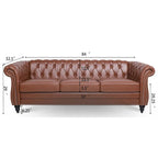 Comfortable 3-Seater Sofa with Fashion Striped Seat Cushion