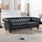 Comfortable 3-Seater Sofa with Fashion Striped Seat Cushion