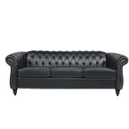 Comfortable 3-Seater Sofa with Fashion Striped Seat Cushion