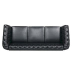 Comfortable 3-Seater Sofa with Fashion Striped Seat Cushion