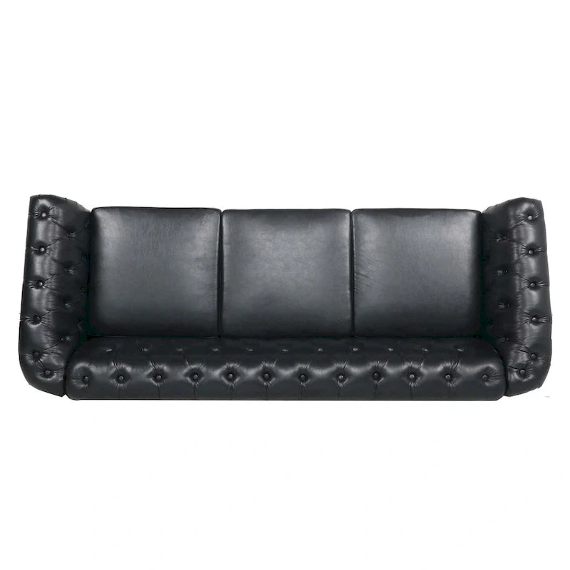 Comfortable 3-Seater Sofa with Fashion Striped Seat Cushion