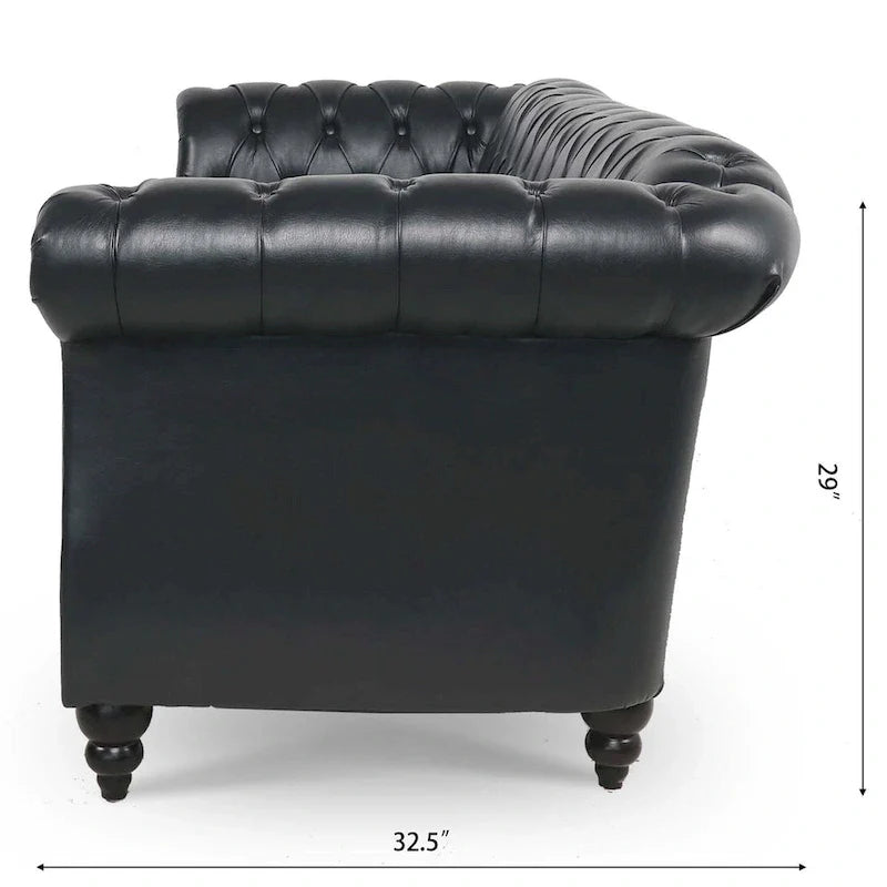 Comfortable 3-Seater Sofa with Fashion Striped Seat Cushion