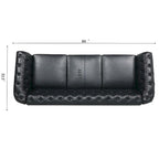 Comfortable 3-Seater Sofa with Fashion Striped Seat Cushion