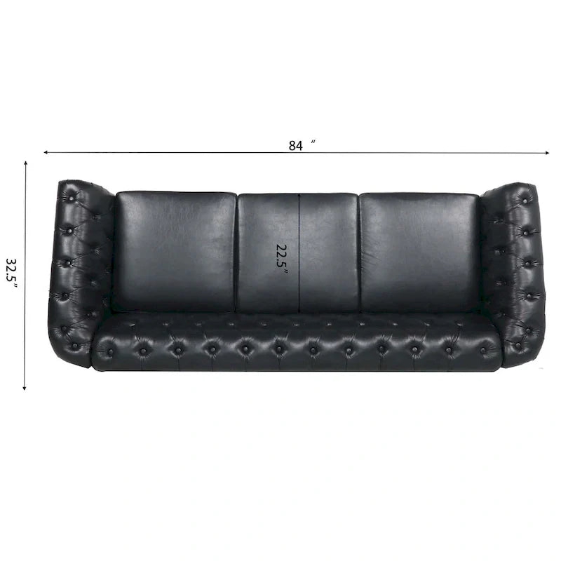 Comfortable 3-Seater Sofa with Fashion Striped Seat Cushion