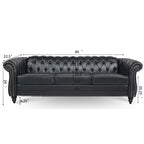 Comfortable 3-Seater Sofa with Fashion Striped Seat Cushion