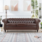 Comfortable 3-Seater Sofa with Fashion Striped Seat Cushion