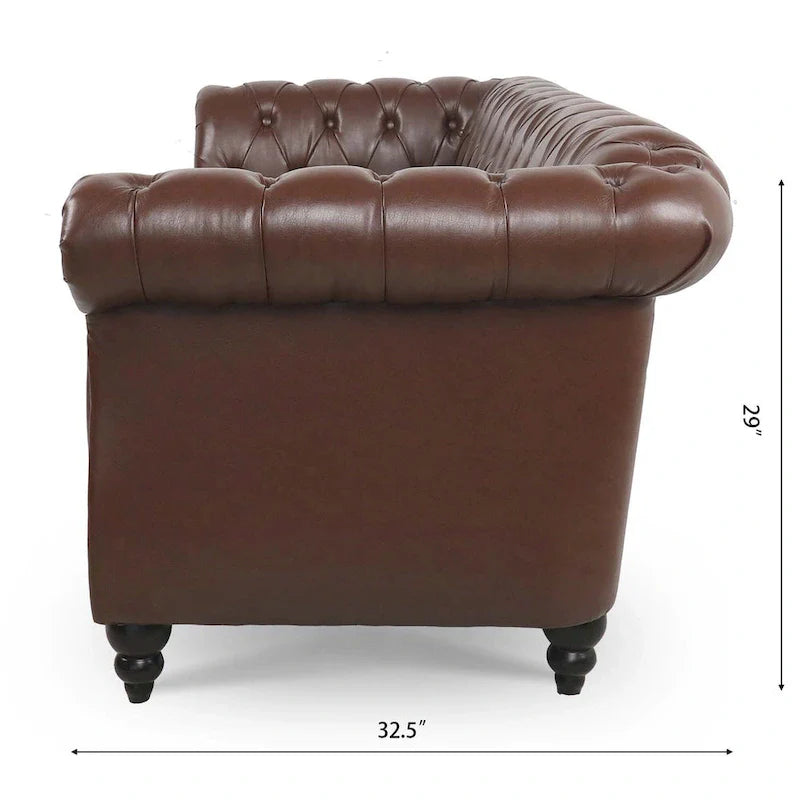 Comfortable 3-Seater Sofa with Fashion Striped Seat Cushion