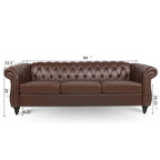 Comfortable 3-Seater Sofa with Fashion Striped Seat Cushion