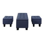 Mid-Century Modern Tufted Storage Lift Top Bench