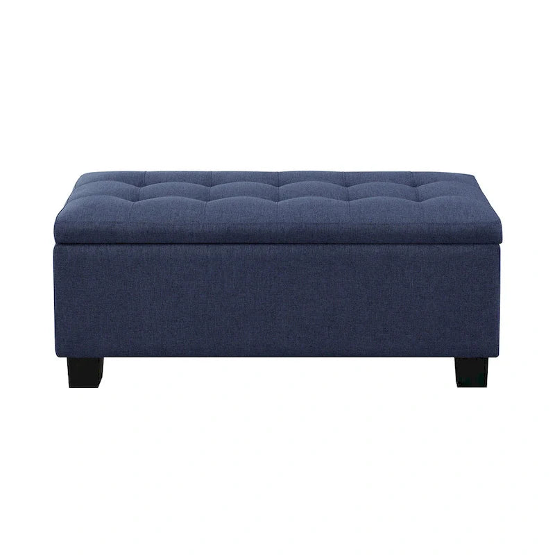 Mid-Century Modern Tufted Storage Lift Top Bench