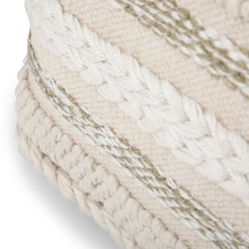 WYNDENHALL Silva Boho Square Pouf in Handloom Woven Pattern