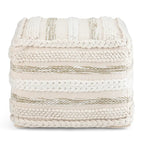 WYNDENHALL Silva Boho Square Pouf in Handloom Woven Pattern