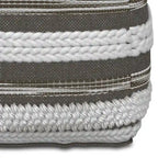 WYNDENHALL Silva Boho Square Pouf in Handloom Woven Pattern