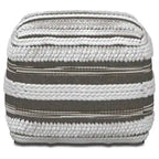 WYNDENHALL Silva Boho Square Pouf in Handloom Woven Pattern