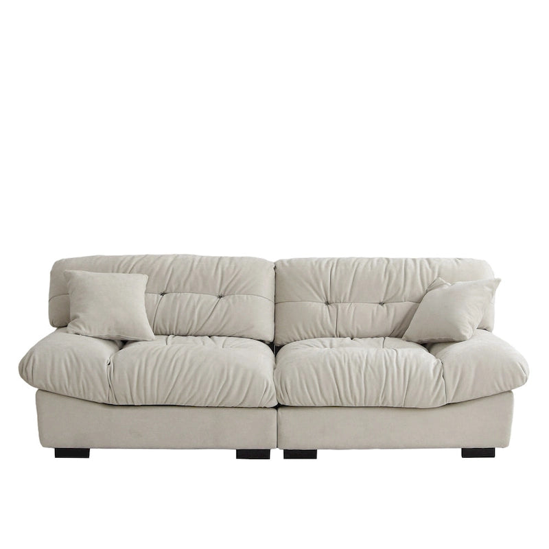89 Suede Sectional Sofa Cloud Shape Couch for Living Room