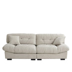 89 Suede Sectional Sofa Cloud Shape Couch for Living Room
