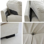 89 Suede Sectional Sofa Cloud Shape Couch for Living Room