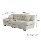 89 Suede Sectional Sofa Cloud Shape Couch for Living Room
