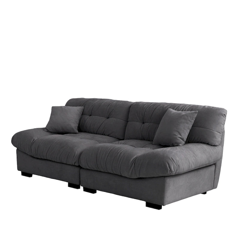 89 Suede Sectional Sofa Cloud Shape Couch for Living Room