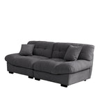89 Suede Sectional Sofa Cloud Shape Couch for Living Room