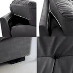 89 Suede Sectional Sofa Cloud Shape Couch for Living Room
