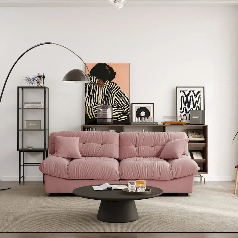 89 Suede Sectional Sofa Cloud Shape Couch for Living Room