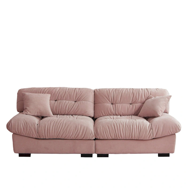 89 Suede Sectional Sofa Cloud Shape Couch for Living Room