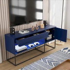 DH BASIC Modern 60-inch 16 Colors LED TV Stand with One Drawer and Metal Legs by Denhour