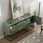 DH BASIC Modern 60-inch 16 Colors LED TV Stand with One Drawer and Metal Legs by Denhour