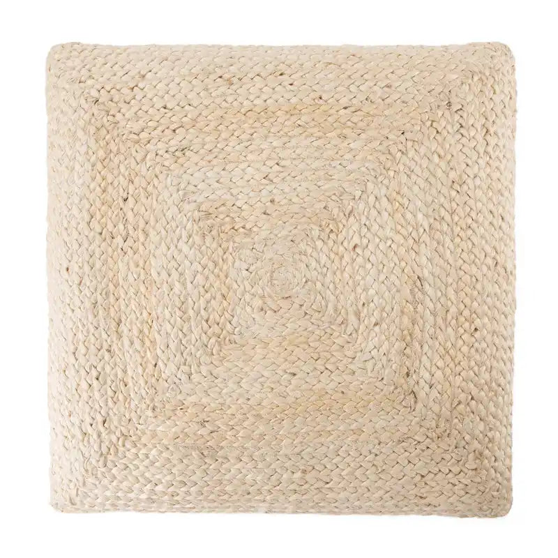 The Curated Nomad Faxon Textured Jute Pouf/ Floor Pillow