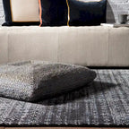 The Curated Nomad Faxon Textured Jute Pouf/ Floor Pillow