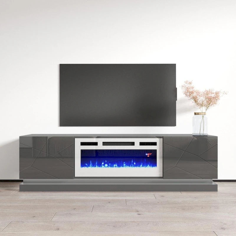 Shu WH-EF Electric Fireplace 71 TV Stand