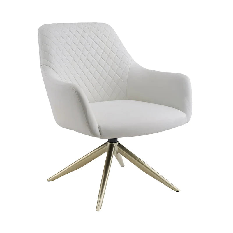 Art Leon Faux Leather Swivel Accent Arm Chair