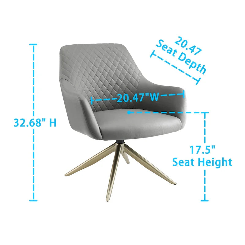 Art Leon Faux Leather Swivel Accent Arm Chair