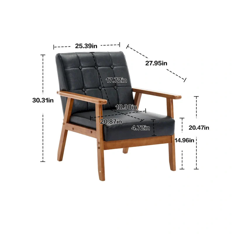 Mid-Century Modern Accent solid wood chair, for Living Room Bedroom Studio chair