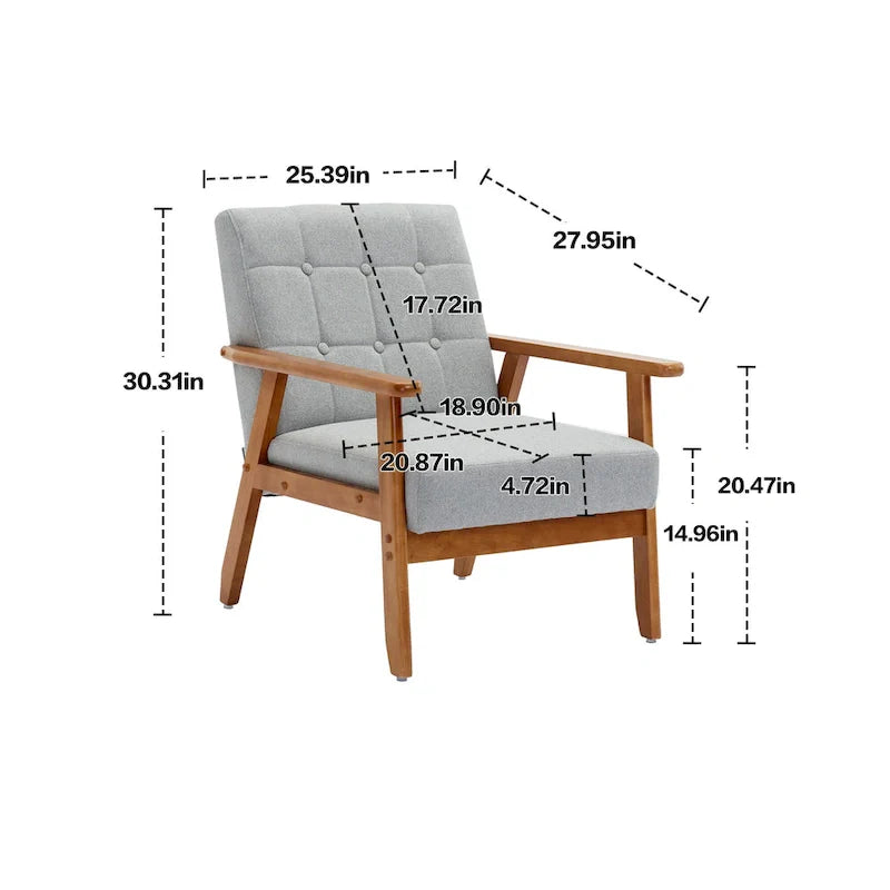 Mid-Century Modern Accent solid wood chair, for Living Room Bedroom Studio chair