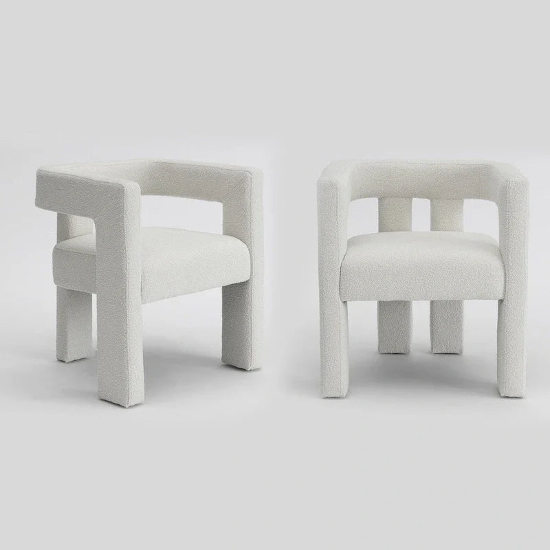KINWELL 24 Wide Boucle Upholstered Armchair (Set of 2)