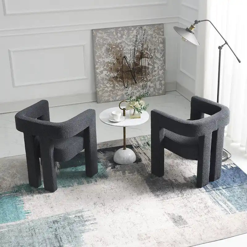 KINWELL 24 Wide Boucle Upholstered Armchair (Set of 2)