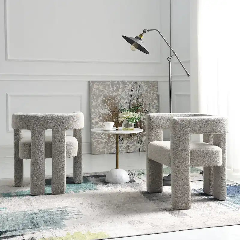 KINWELL 24 Wide Boucle Upholstered Armchair (Set of 2)